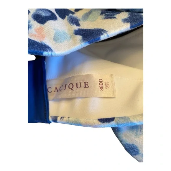 Cacique Leopard Print Blue, White & Pink Bra - Picture 7 of 9